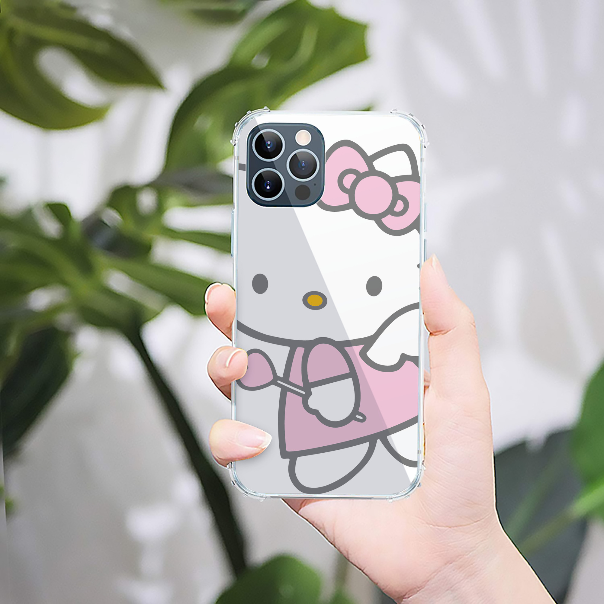 （画像用） Hello Kitty ハローキティ 【iPhone 12シリーズ対応】透明スマホケース（クリアソフトケース）
